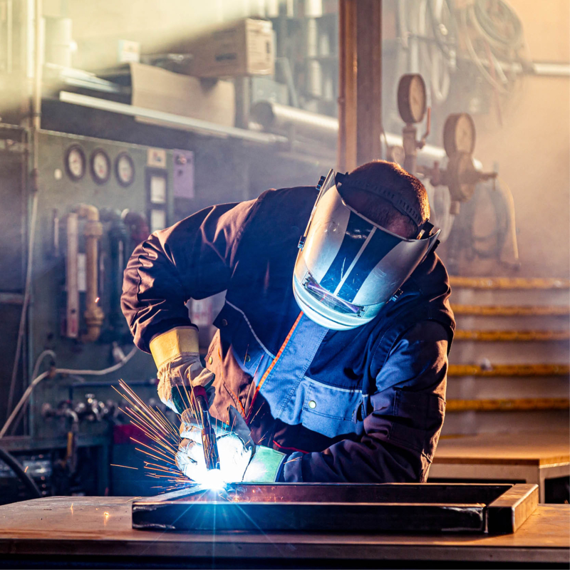 machinist using tool