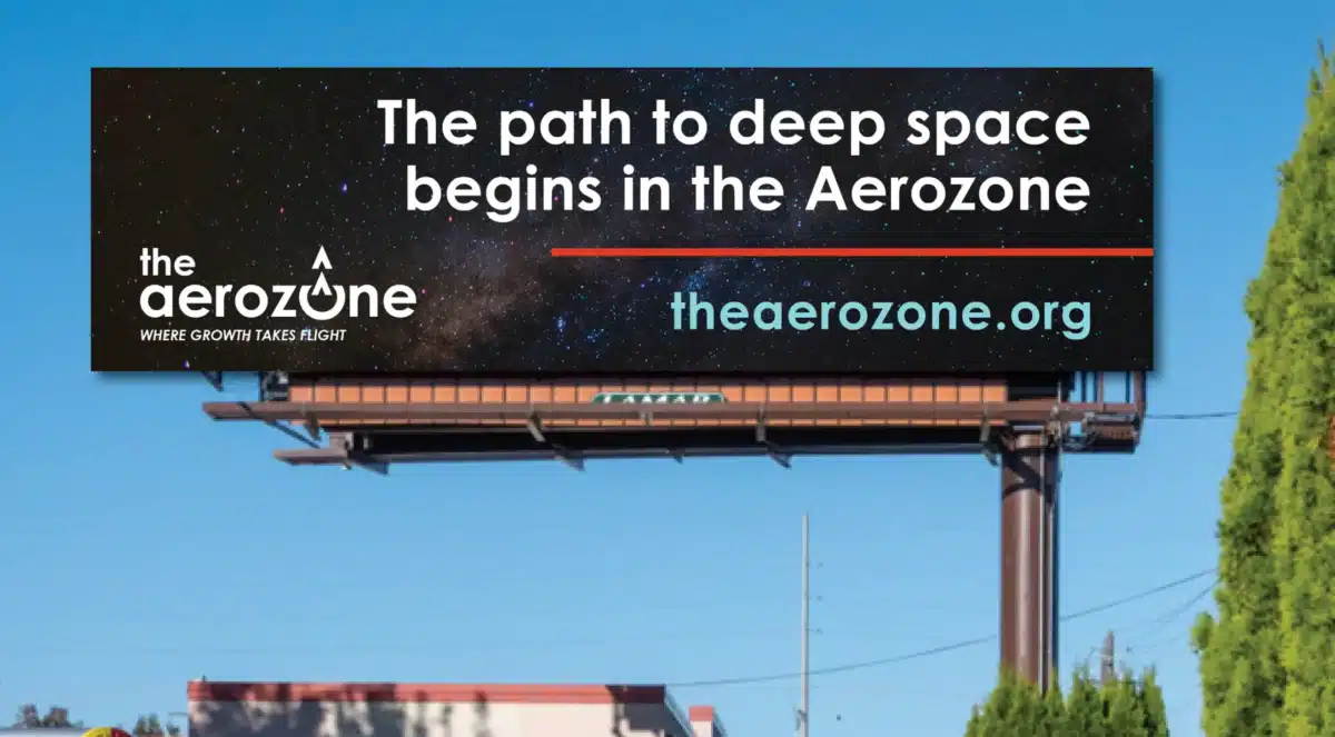 an example of an Aerozone billboard on display in Cleveland, Ohio